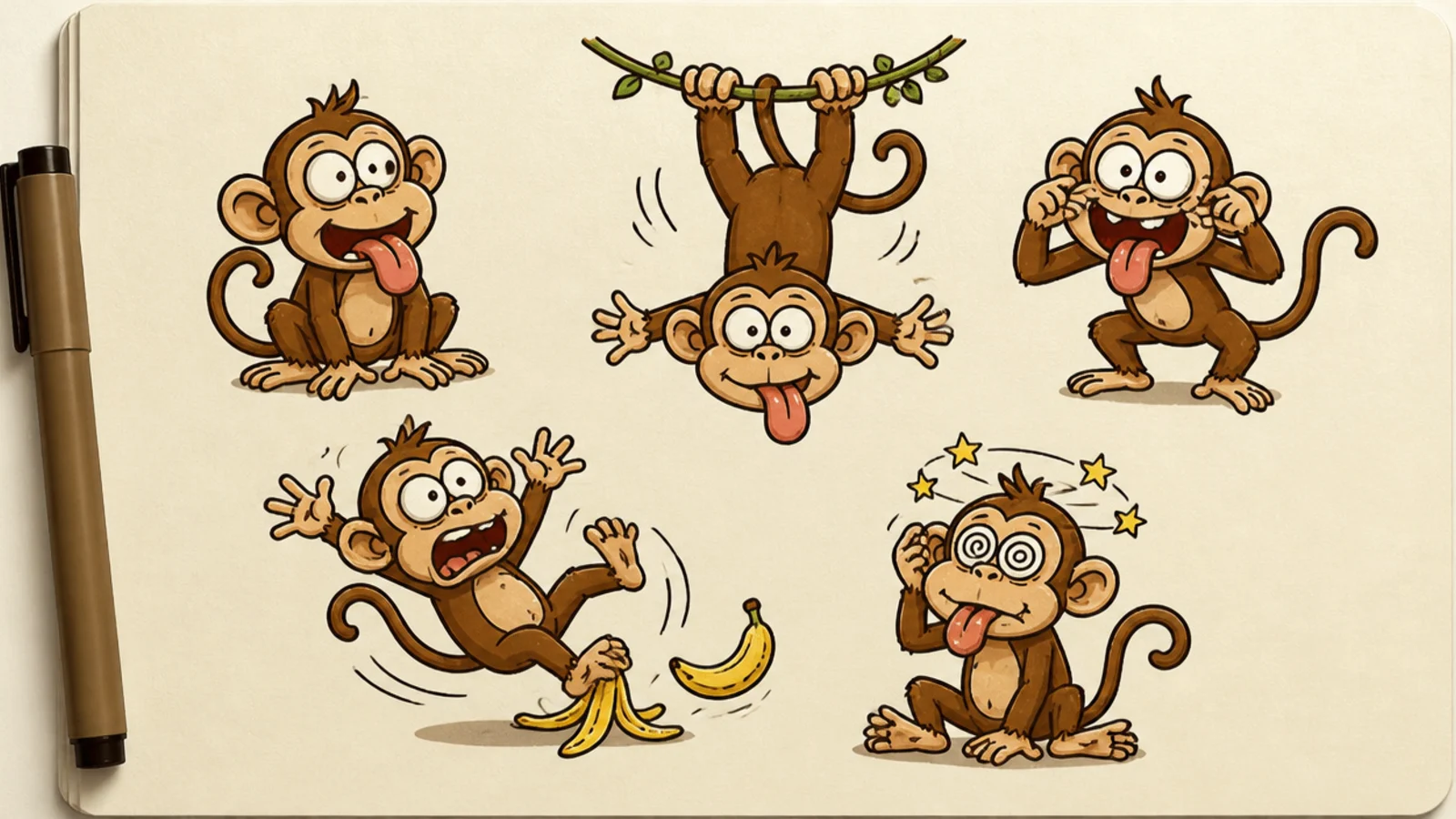 25 Silly Monkey Drawings That Make You Smile