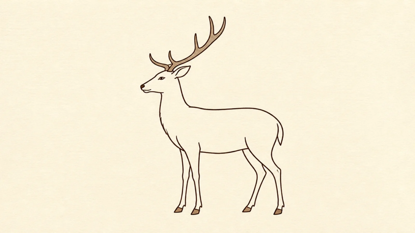 A simple stag in side profile with a clean pair of antlers