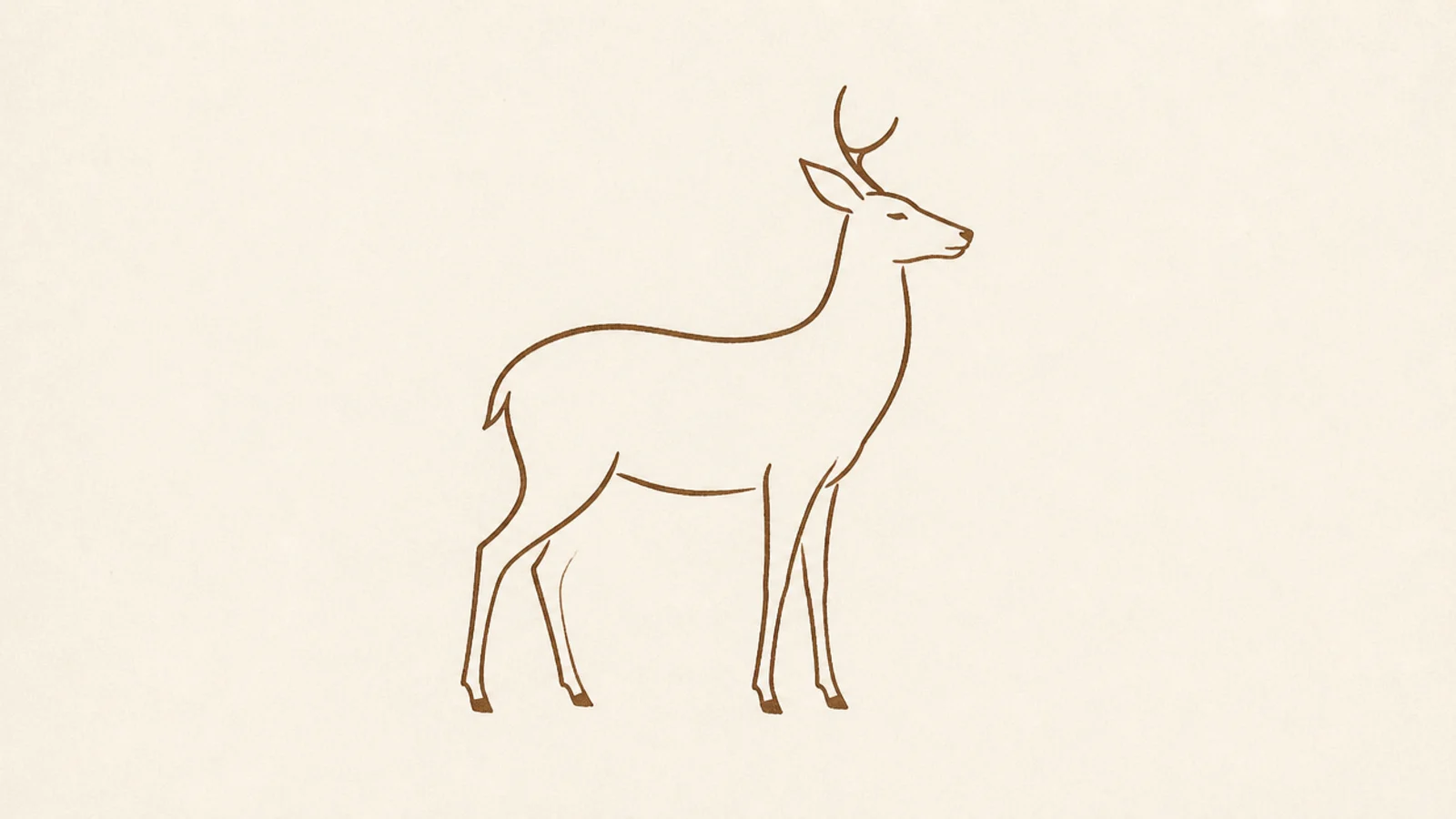 A deer suggested with just a few minimal essential lines