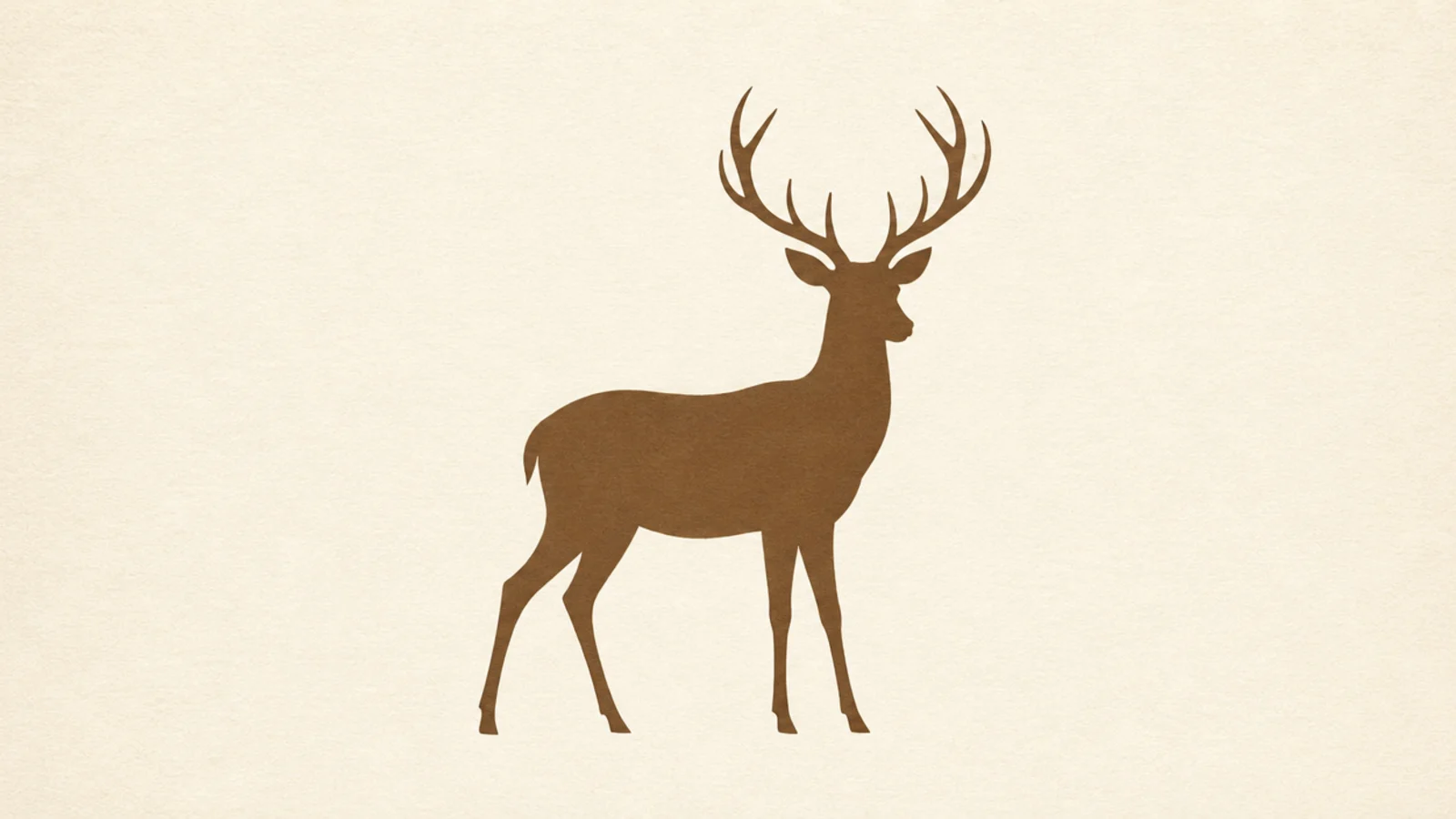 A clean solid silhouette of a stag with antlers