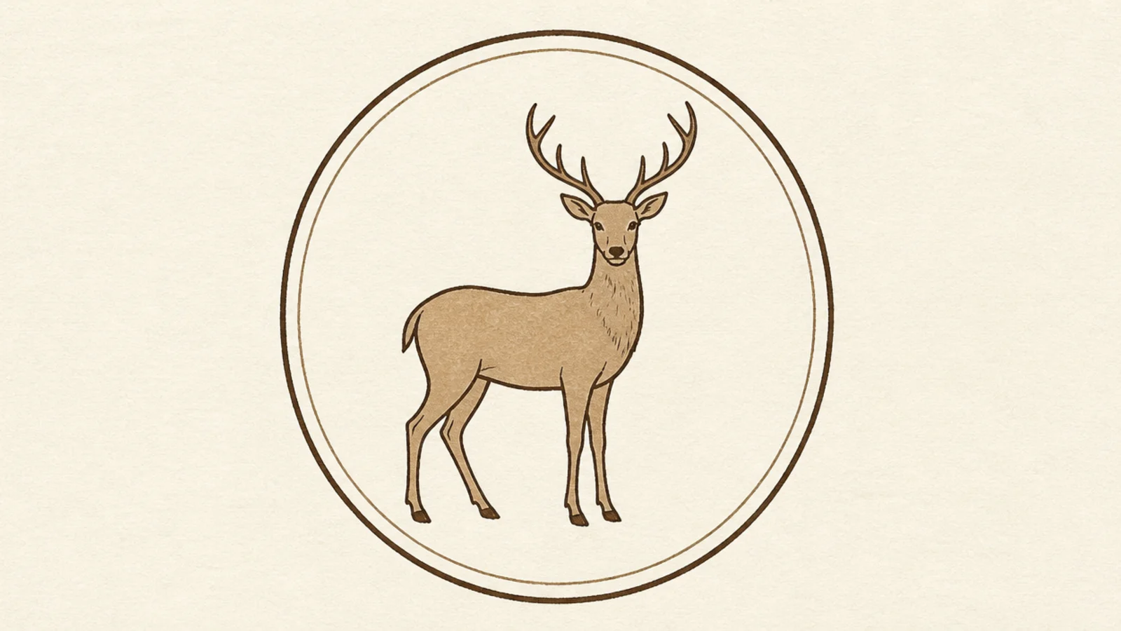 A simple deer head framed inside a clean circular badge