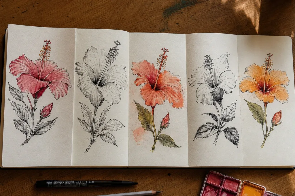 15 Simple Hibiscus Flower Drawings to Try