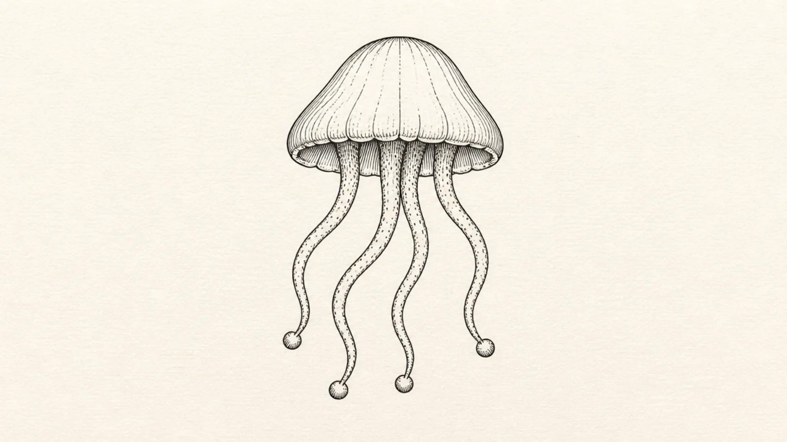 A simple jellyfish with tentacles that end in small loops