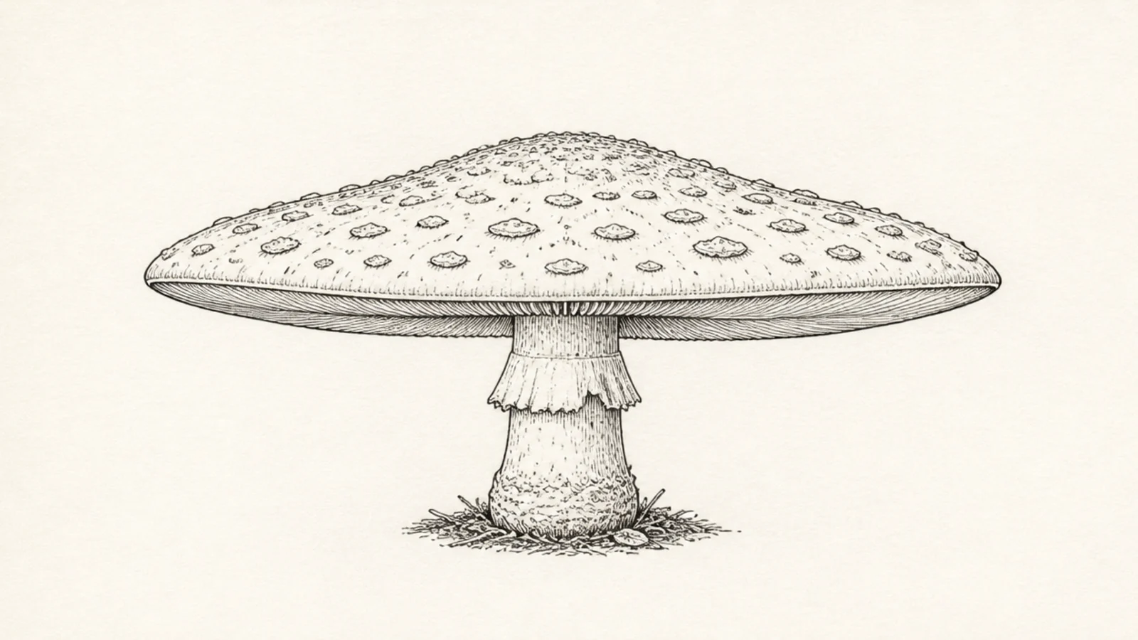 A simple jellyfish with a wide flat mushroom-cap bell and short tentacles