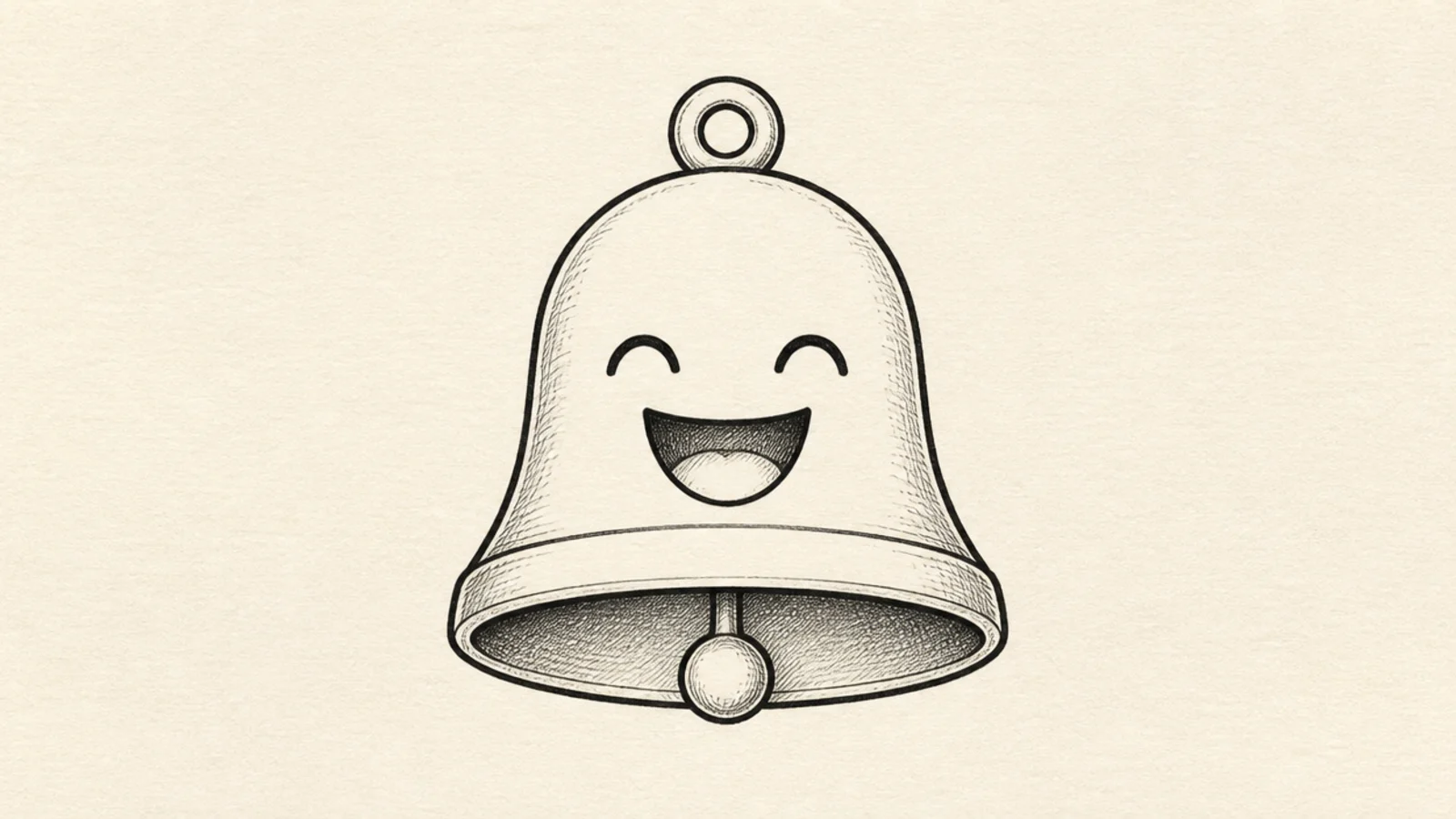 A simple happy jellyfish with a big smile and closed eyes