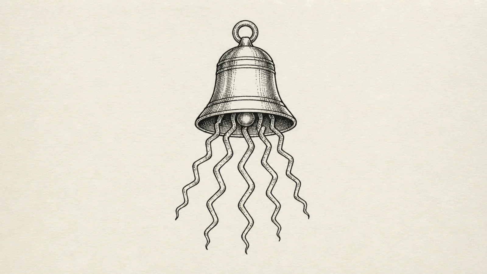 A simple jellyfish with playful zigzag tentacles