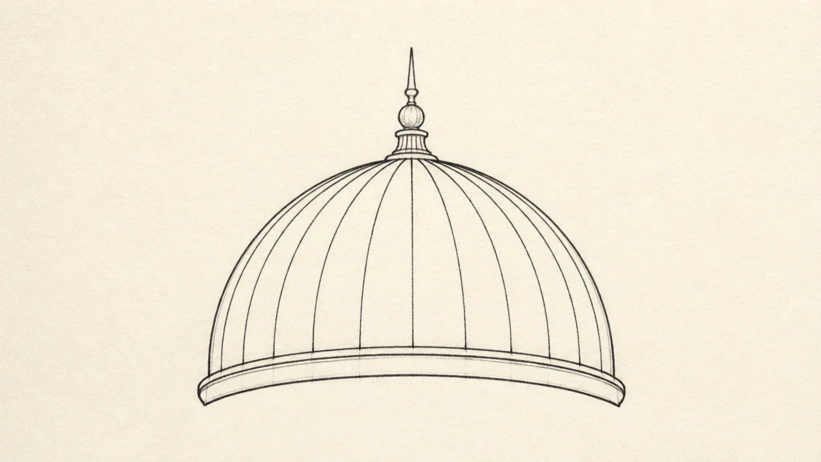 A simple jellyfish bell with a single curved rim line for depth