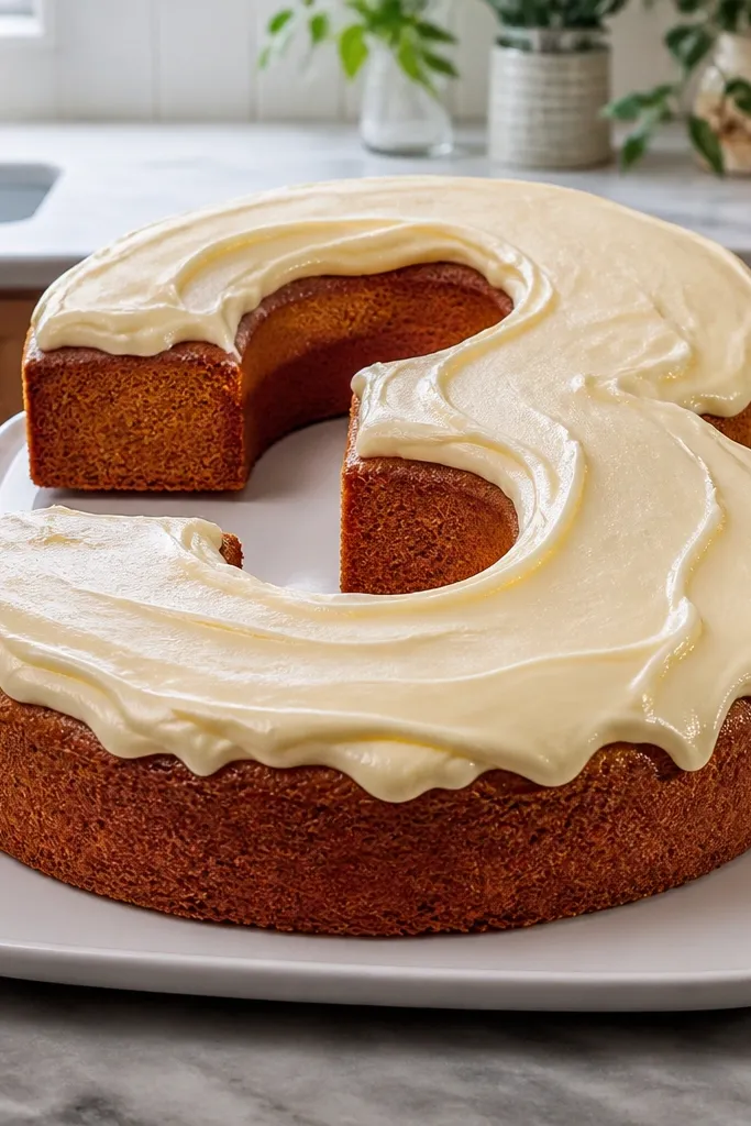 Cake drawing with a large number-shaped tier and frosting outline
