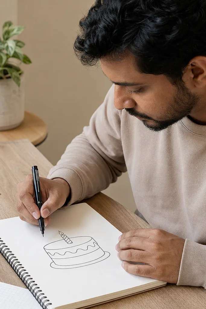 25 Simple Steps to Draw a Birthday Cake