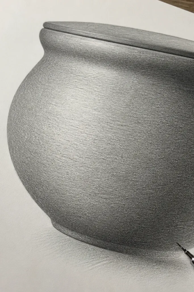 Small repeating micro-texture marks on the shark side band