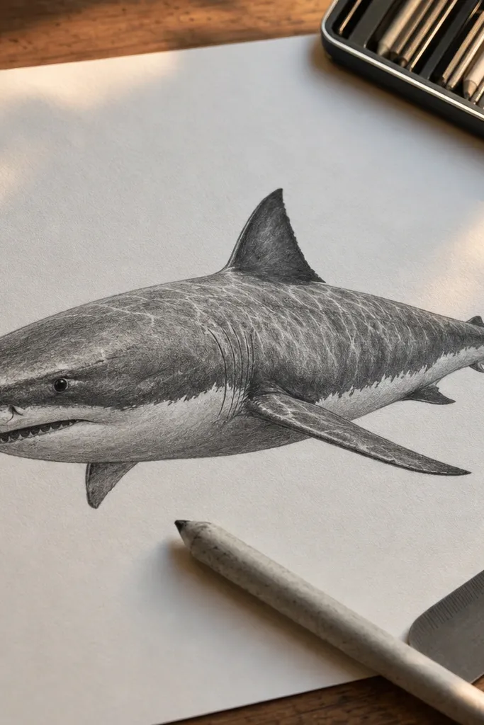 25 Simple Steps to Draw a Realistic Shark