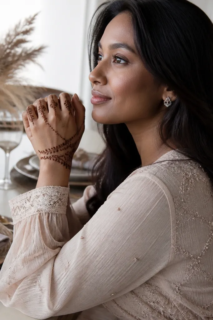 Two thin chain bands across finger bases with a light back-hand filler of dots