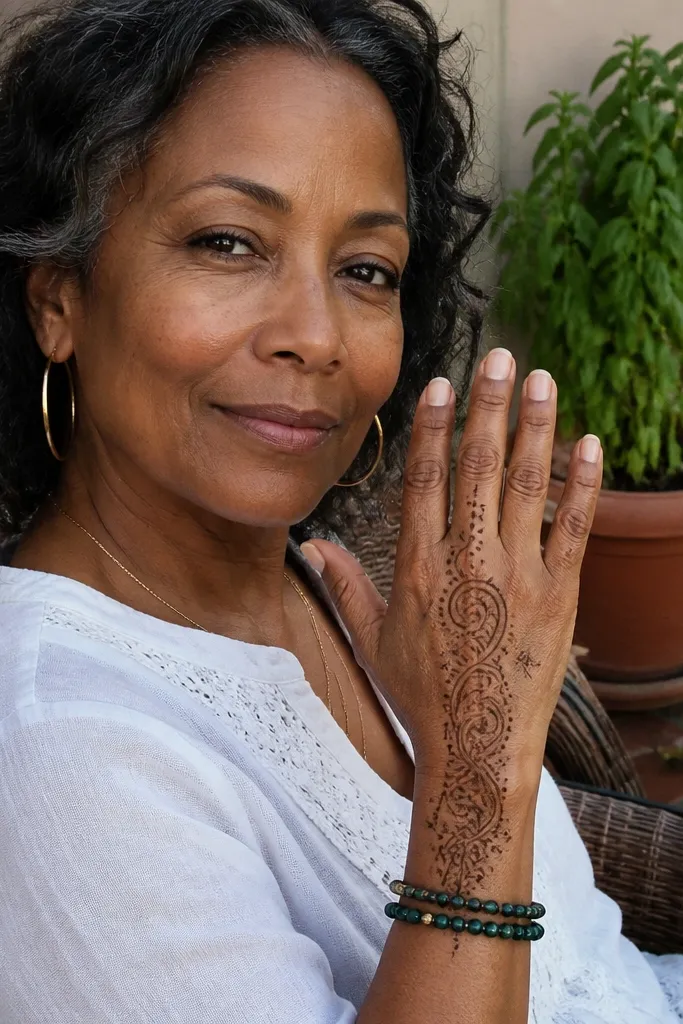 Back hand with one paisley down the center and small spark dots near sides
