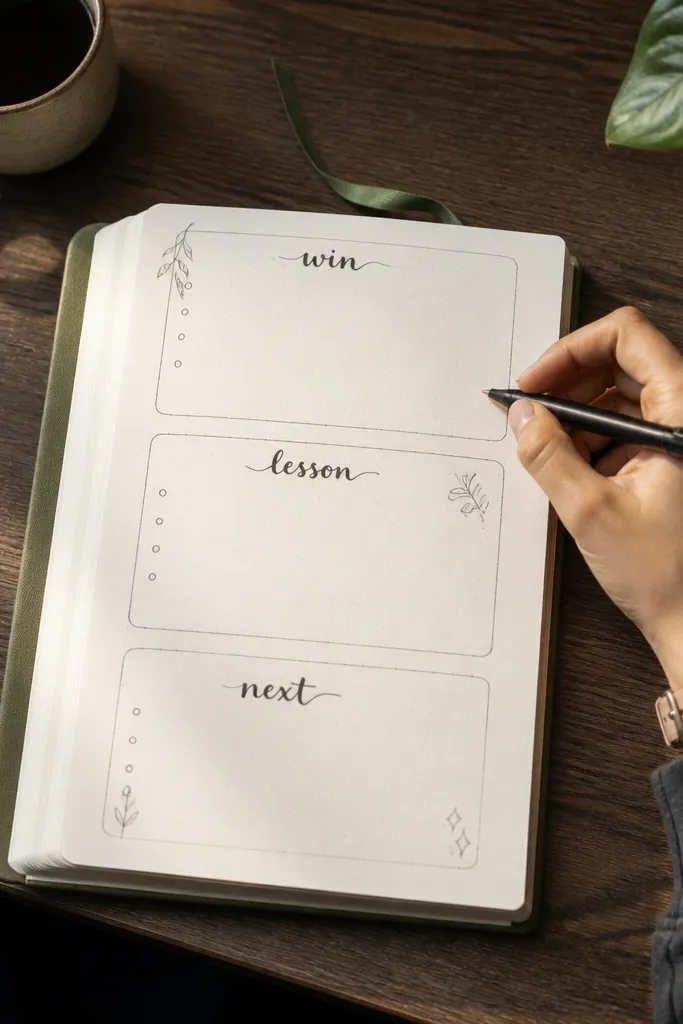 Three side-by-side blocks with hand-drawn shadow outlines and short notes in each.