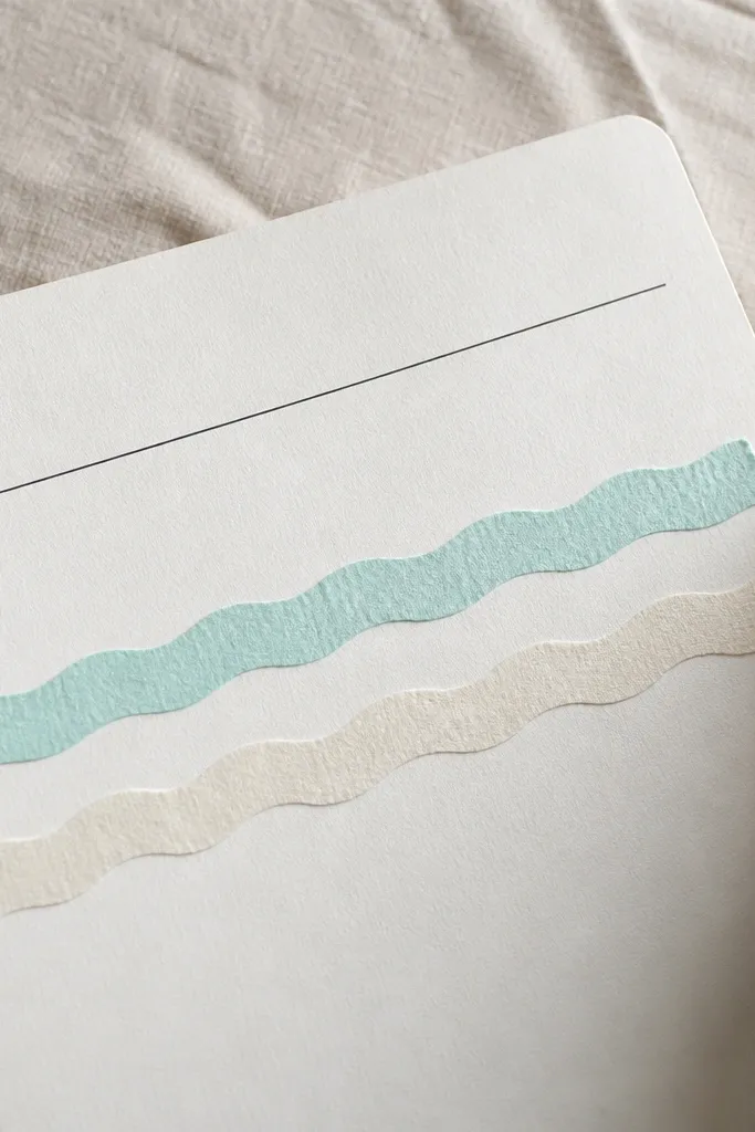 Washi tape forming wavy lines under a single journal sentence.