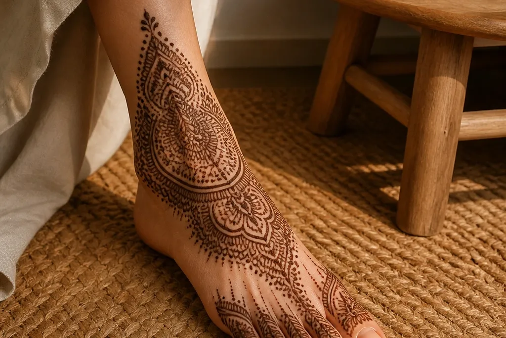 Small-Space Simple Foot Mehndi Designs