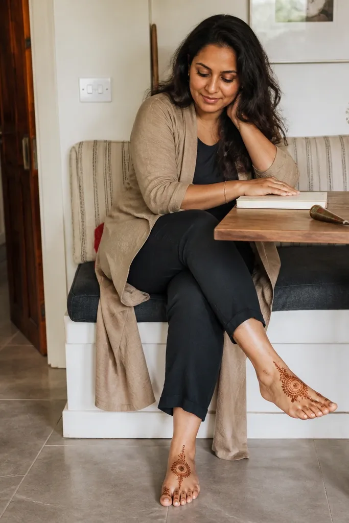 Small-Space Simple Foot Mehndi Designs