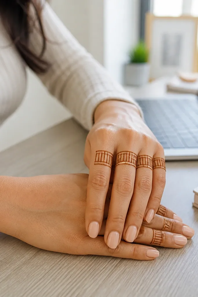 Fingertips have a thin ladder pattern across knuckles