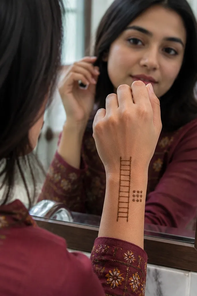 Wrist has a ladder pattern with tiny square cells