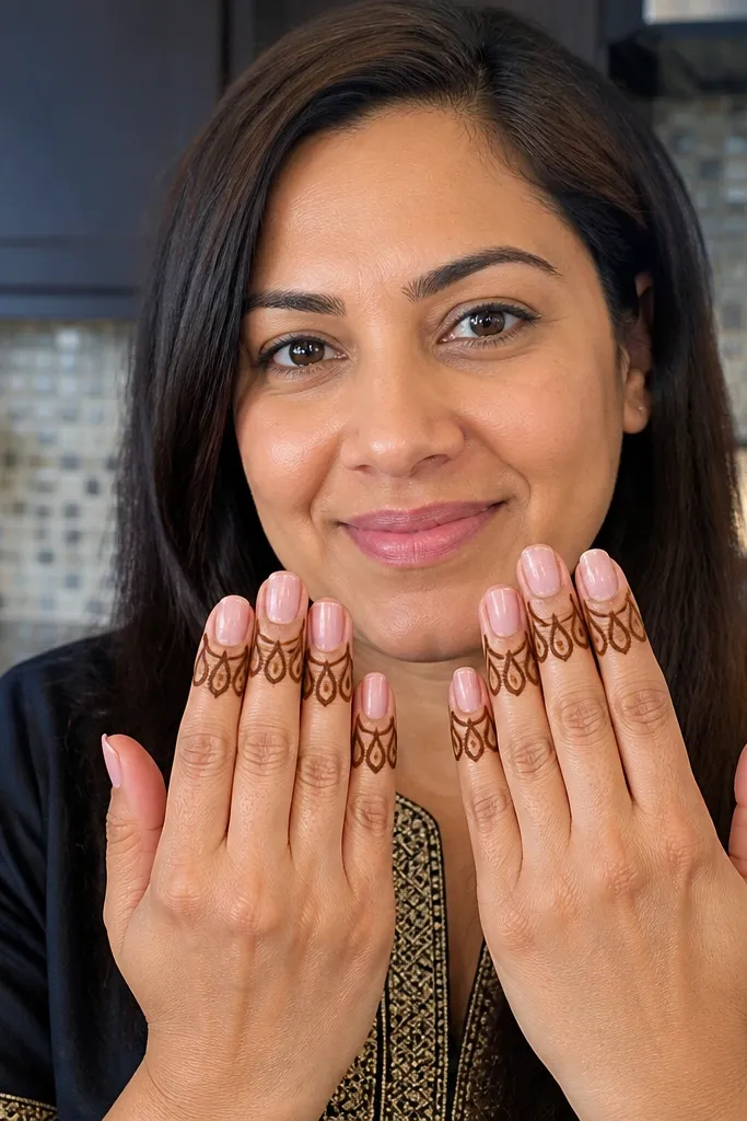 Fingertips have a border of teardrops along the top