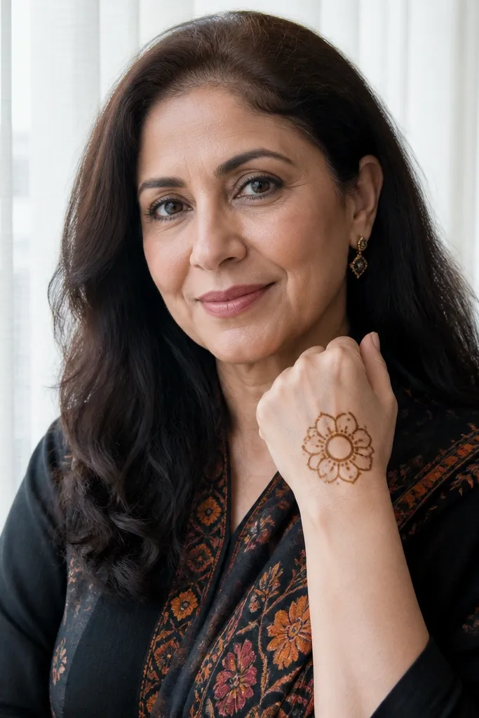 Wrist has a floral ring with an open center