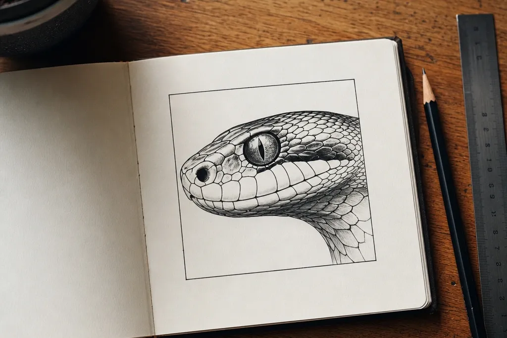 Small-Space Snake Head Drawing