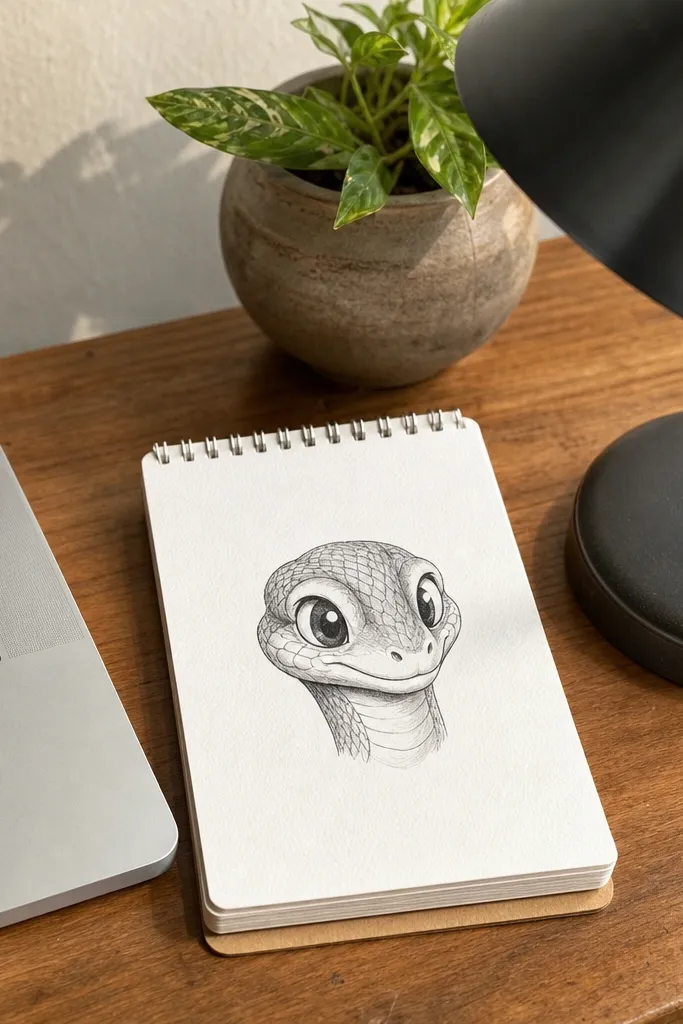 Small-Space Snake Head Drawing