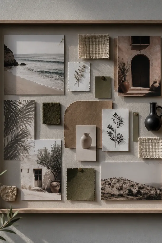 A vision board with raised layers using foam tabs creating a shadow-box look