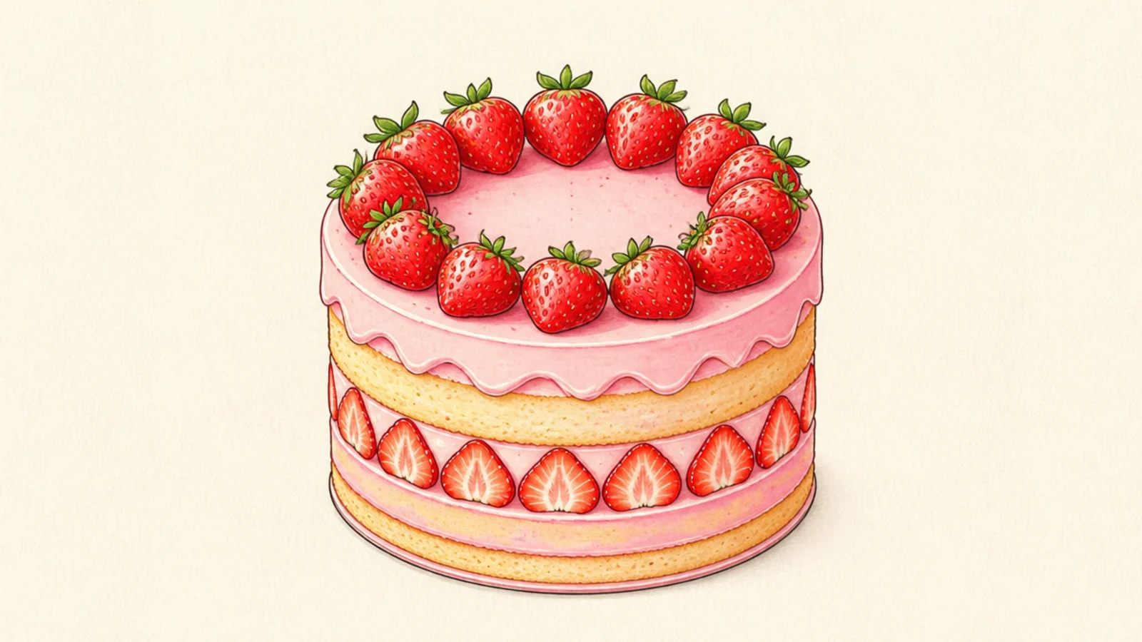 20 Sweet Strawberry Cake Drawings to Try