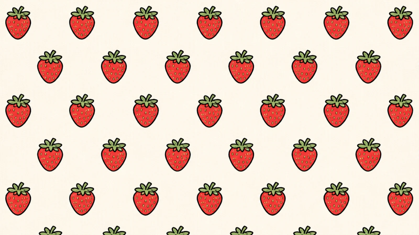 A repeating pattern of small cartoon strawberries