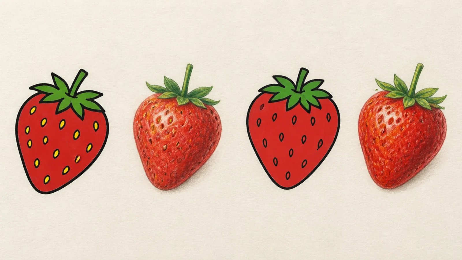20 Strawberry Drawings: Cartoon vs Realistic