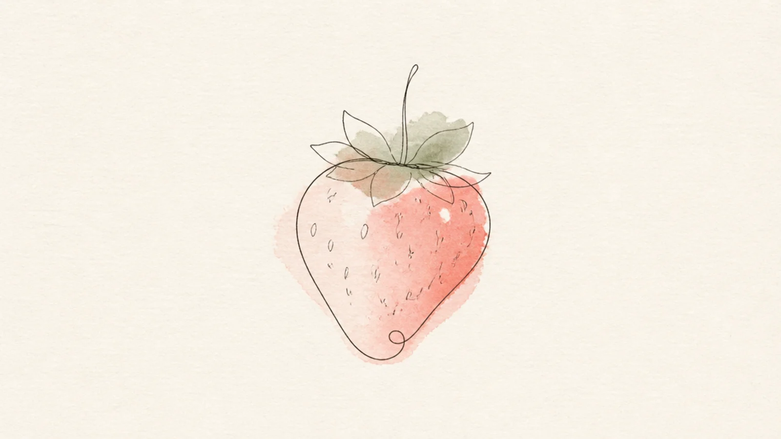 A thin single-line strawberry with no fill