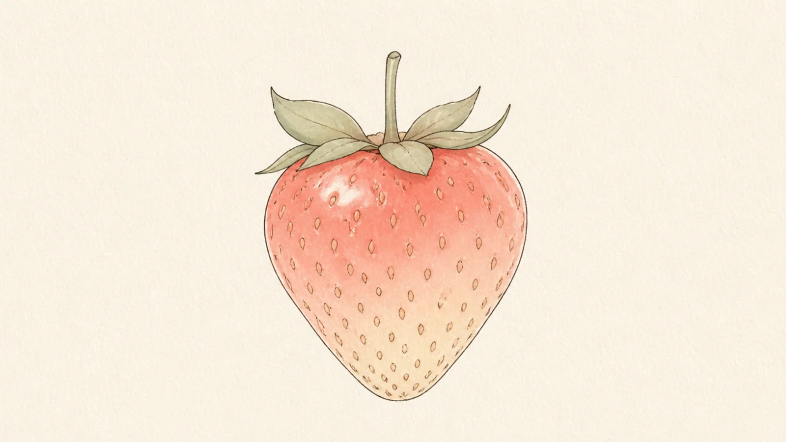 A strawberry shaded in a soft pastel gradient