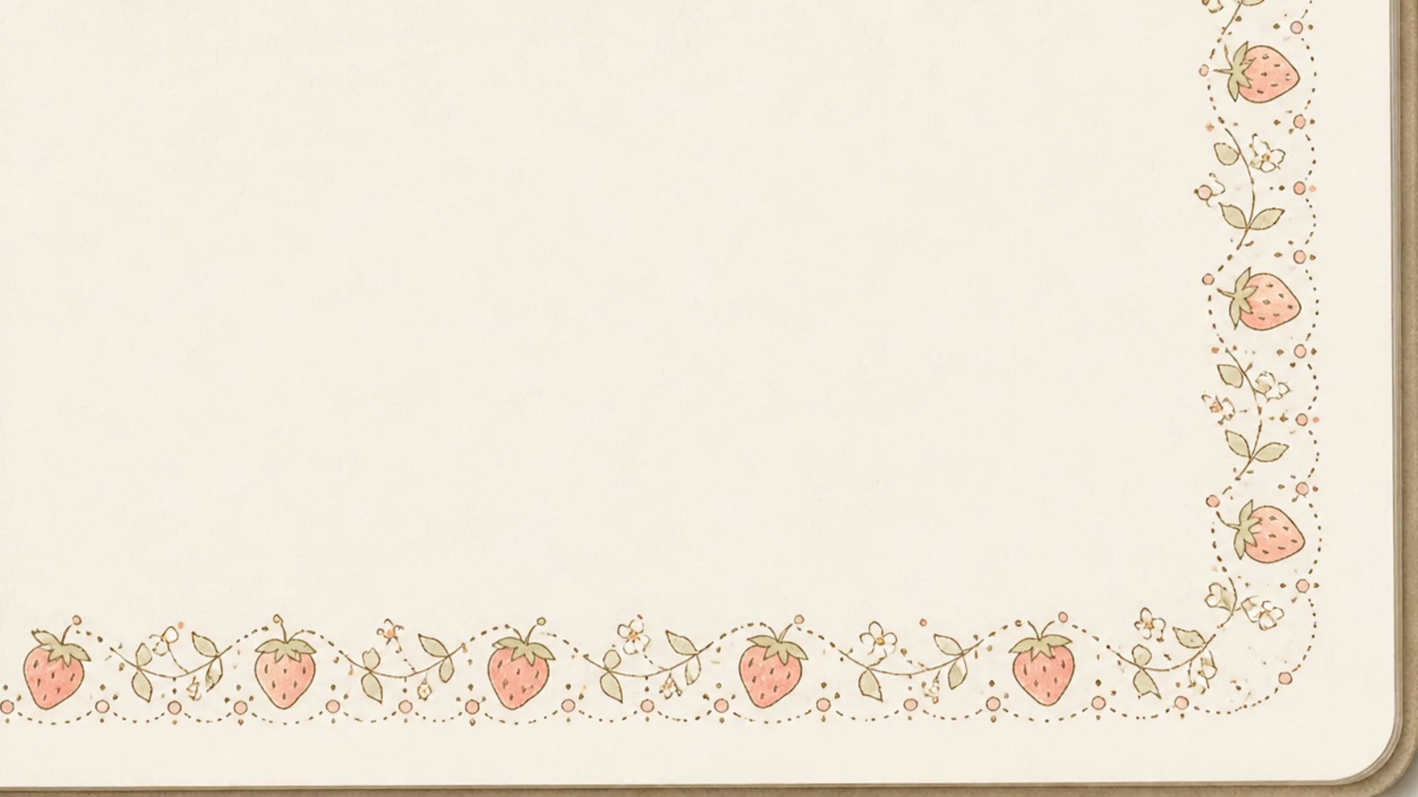 A delicate lace-like border of tiny strawberries and dots