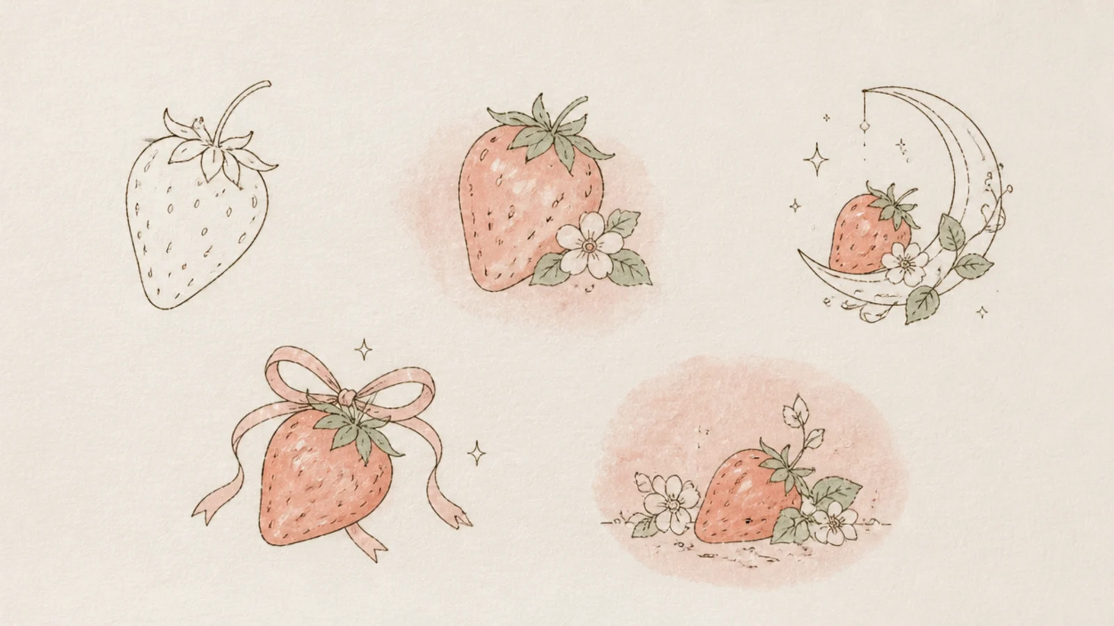 20 Aesthetic Strawberry Drawings for Your Journal