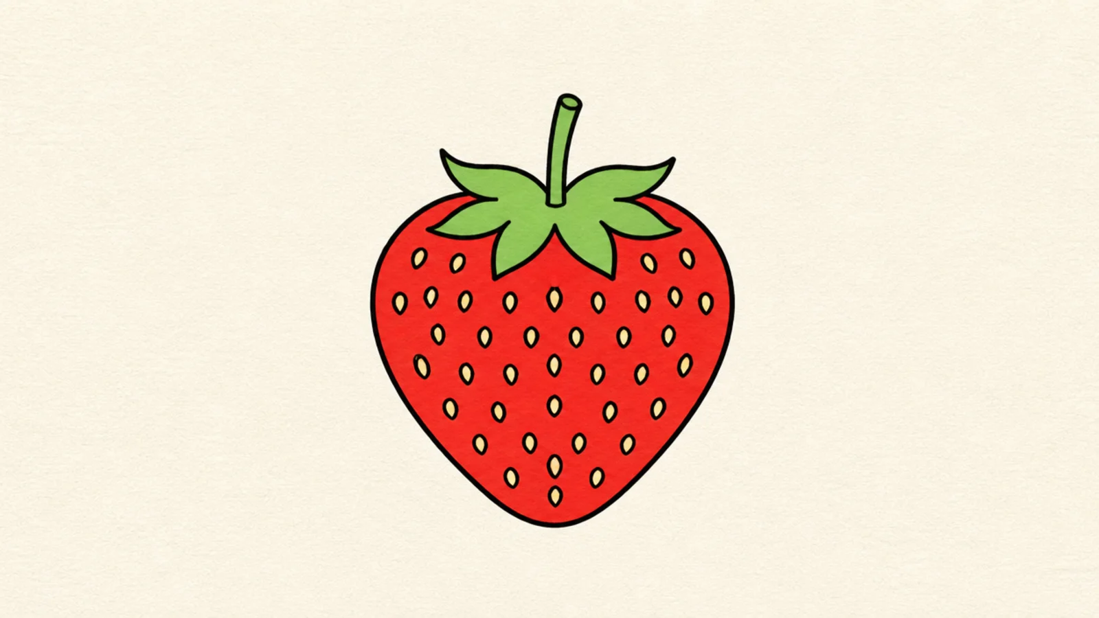 A clean outline strawberry with no color or shading