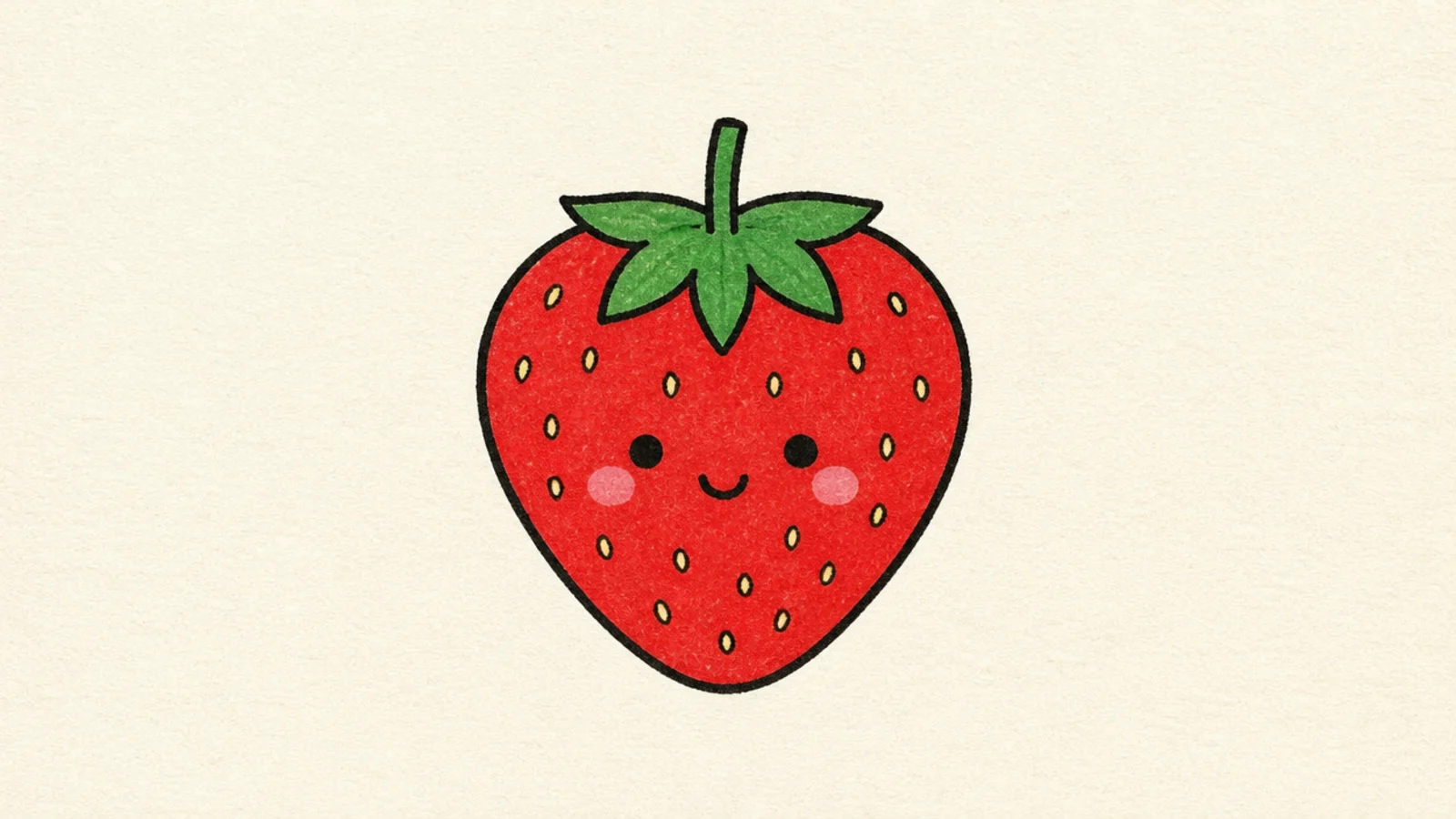 A cute simple strawberry with a smiling face