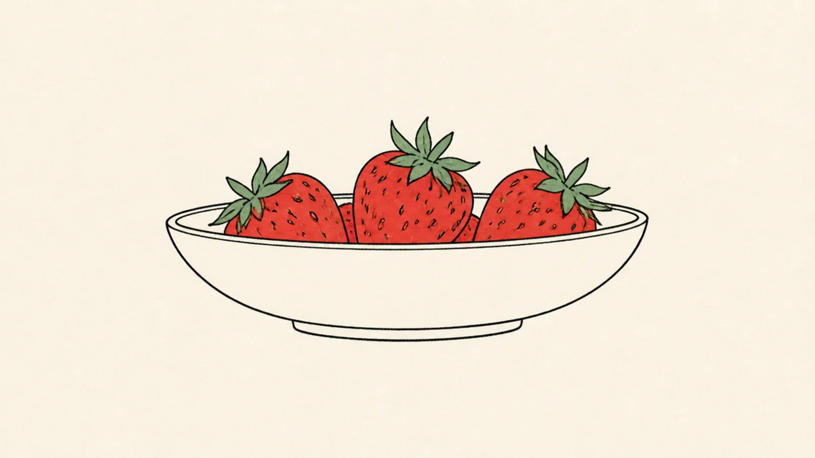 A few simple strawberries piled in a small bowl