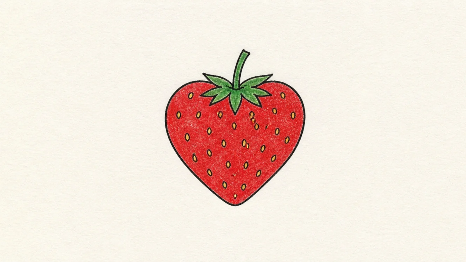 A simple strawberry shaped clearly like a heart