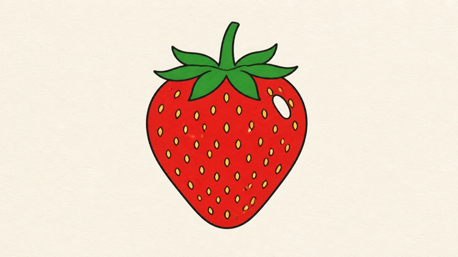 A clean outline strawberry with no color
