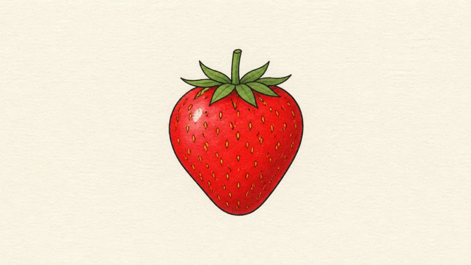 A simple strawberry with light shading for a bit of form