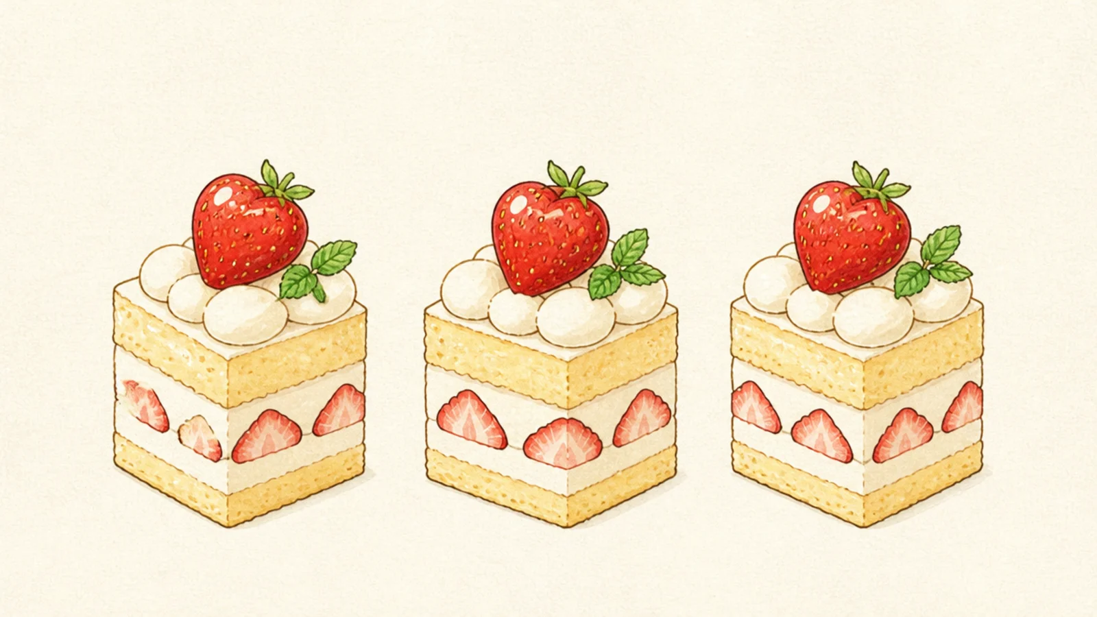 Three tiny shortcake bites each topped with a small berry