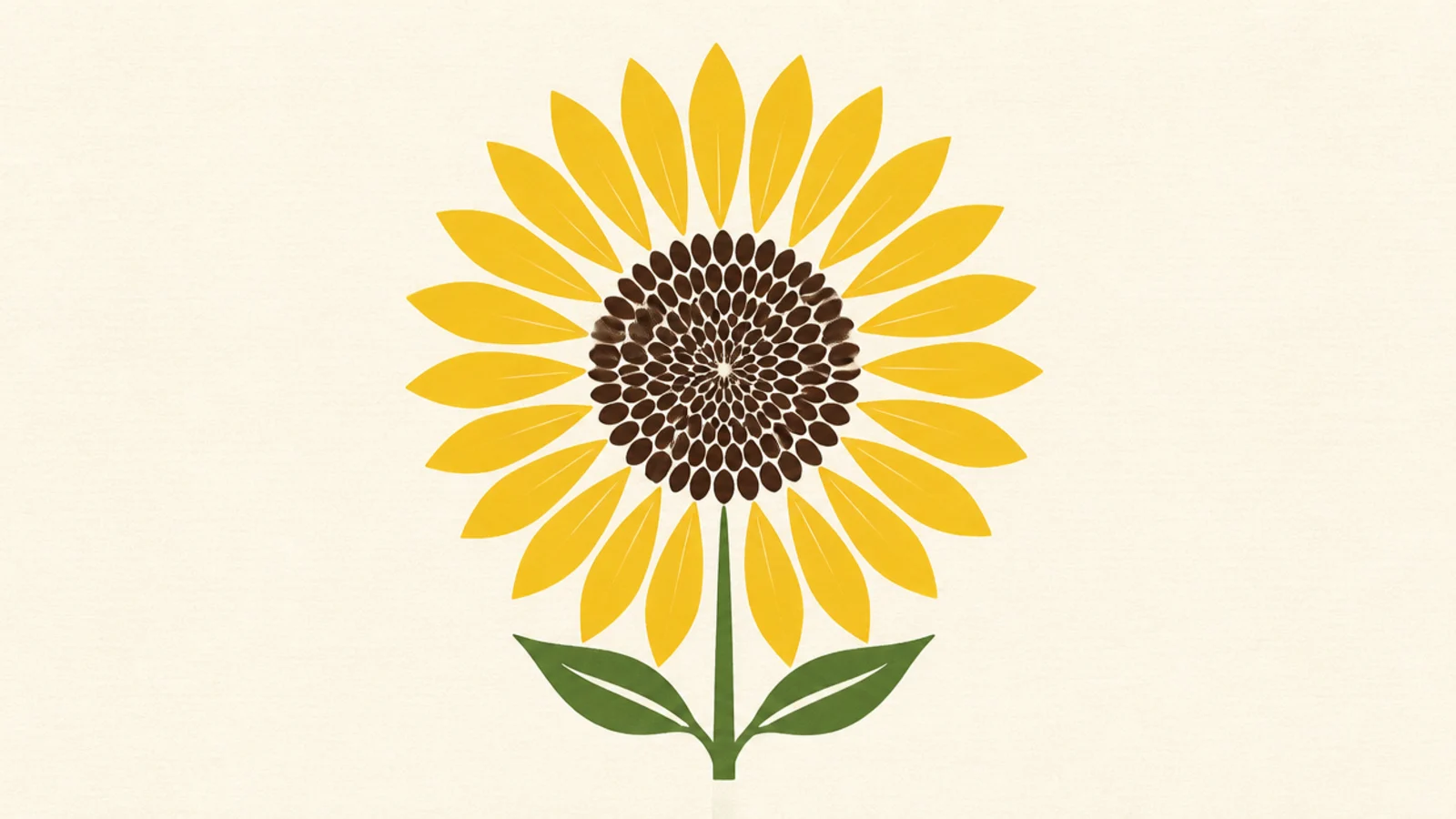 A flat sunflower design using just two solid colors