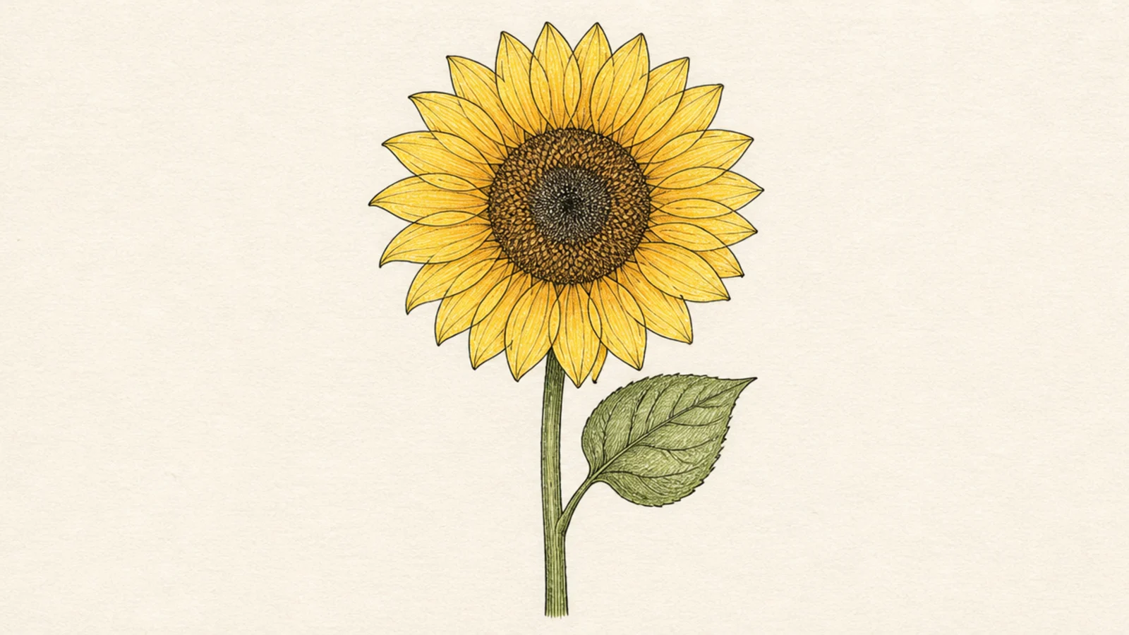 A simple sunflower with soft wavy petals
