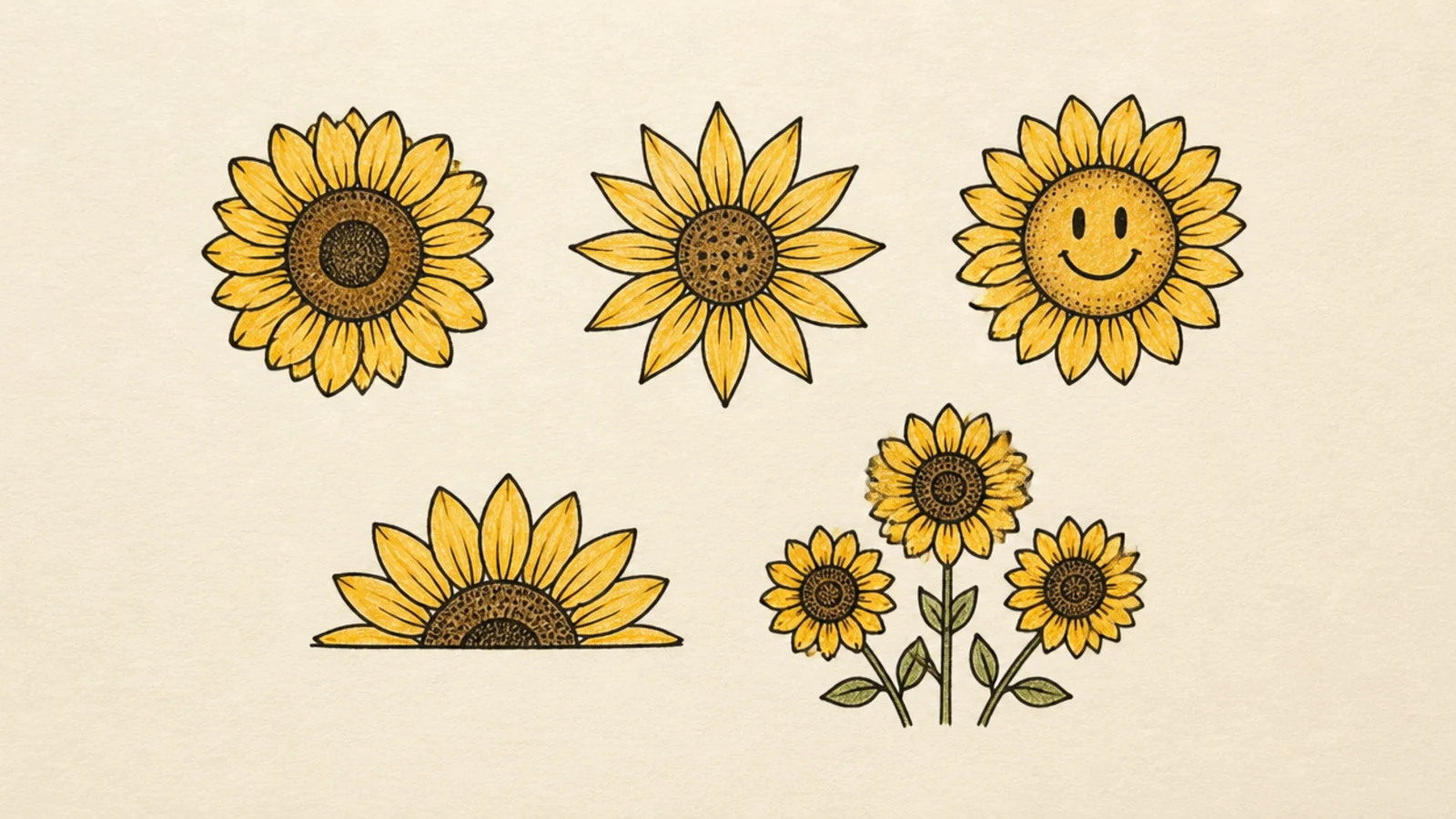 25 Simple Sunflower Drawings Anyone Can Do