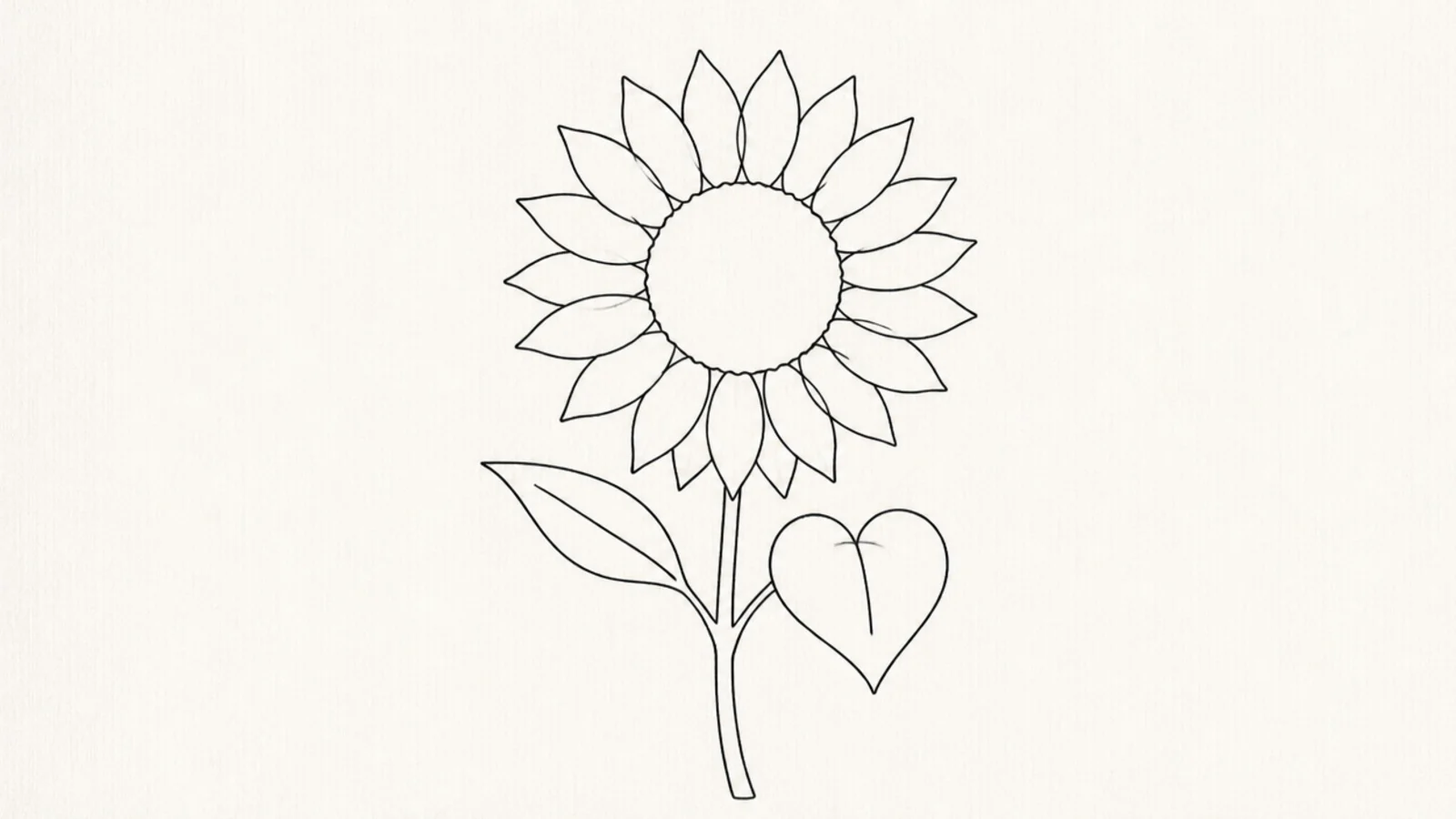 A line sunflower with one bold accent leaf