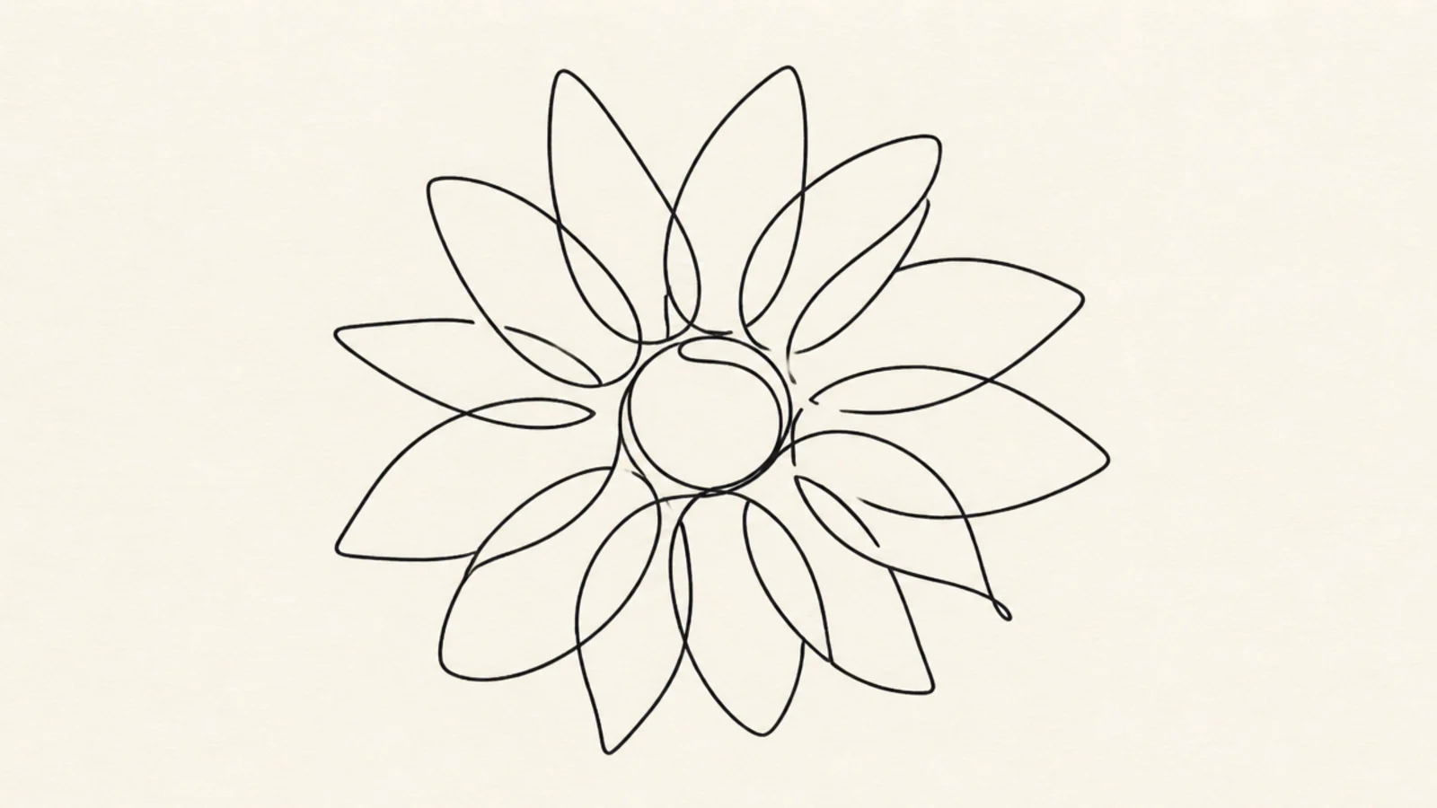 An abstract sunflower made of overlapping loops