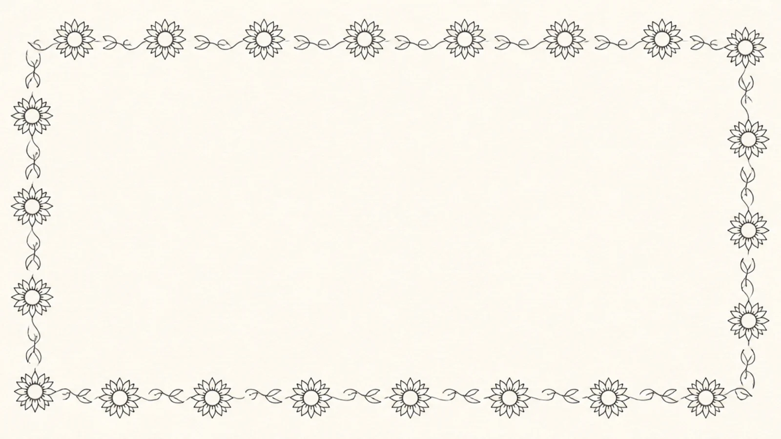A repeating line-sunflower border along an edge