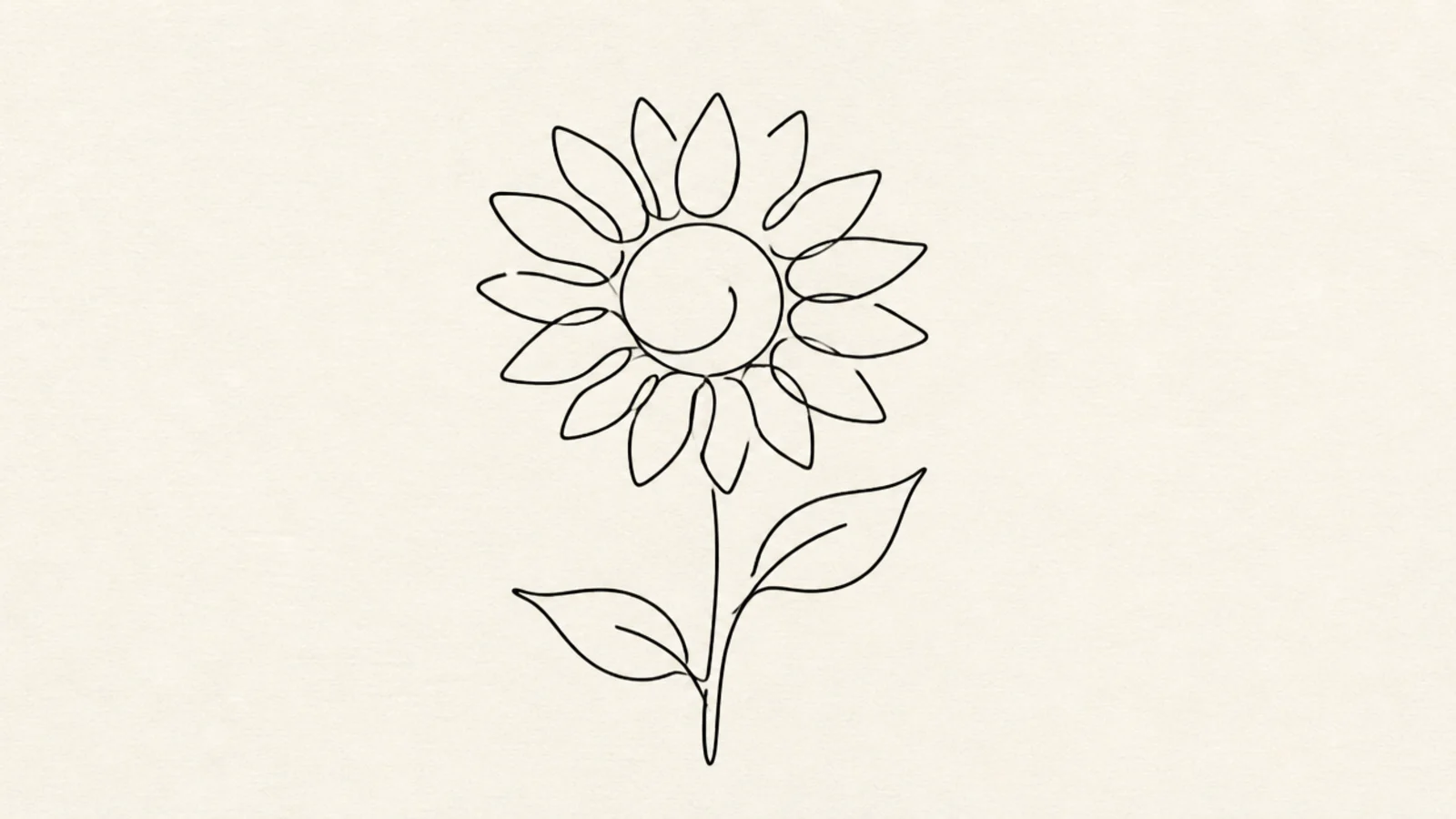 A personal minimalist sunflower design combining line techniques
