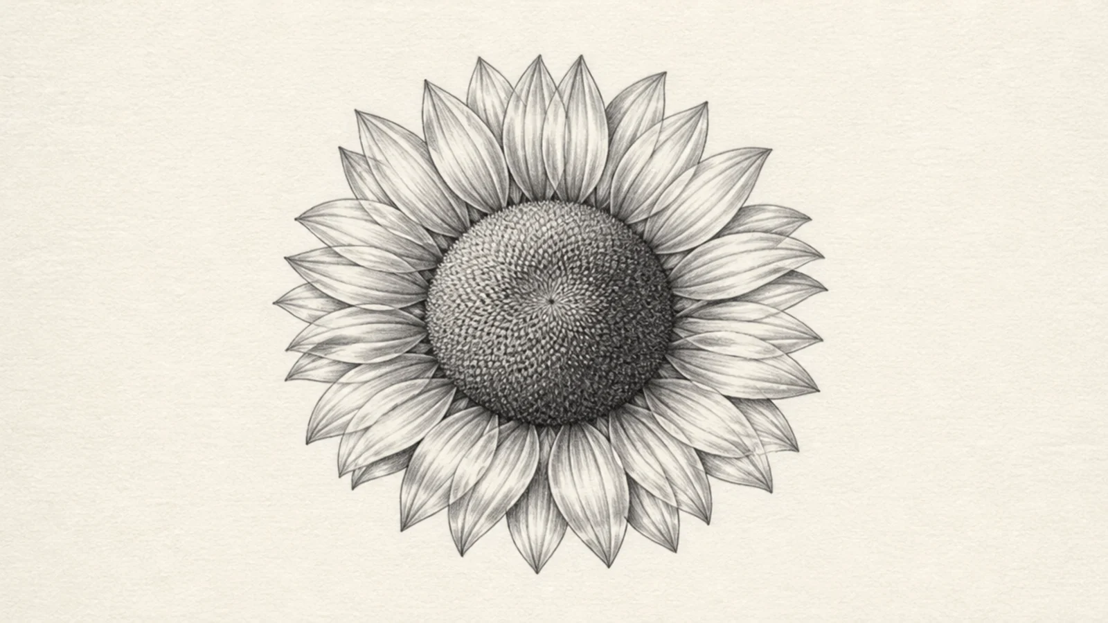 A pencil study of a sunflower center's seed texture